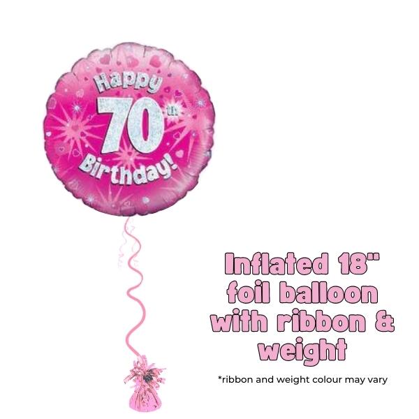 18" Happy 70th Birthday Pink Foil Balloon
