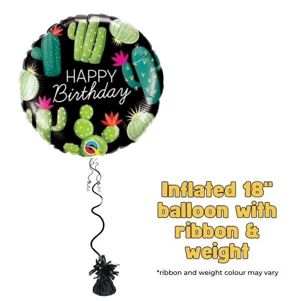 18" Happy Birthday Cactus Foil Balloon