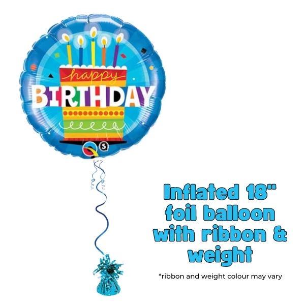 18" Happy Birthday Cake Foil Balloon