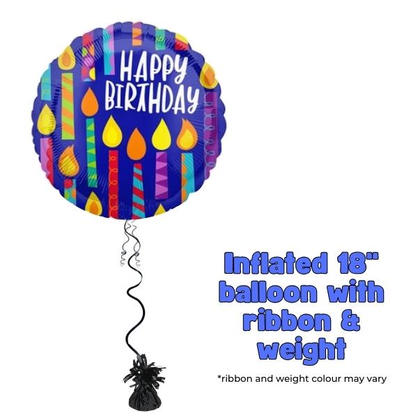 18" Happy Birthday Candles Foil Balloon