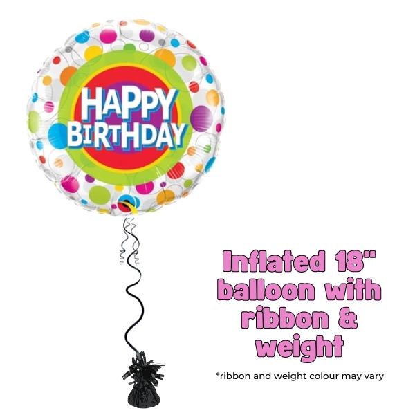 18" Happy Birthday Colourful Dots Foil Balloon
