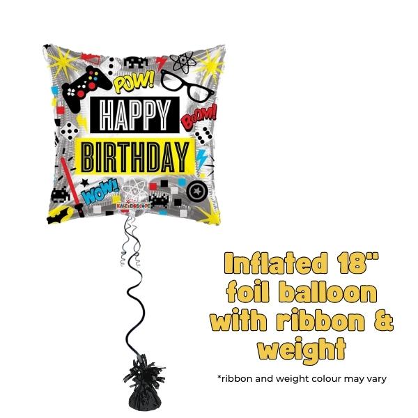 18" Happy Birthday Computer Foil Balloon