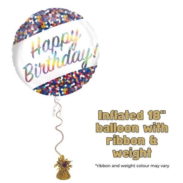 18" Happy Birthday Confetti Foil Balloon