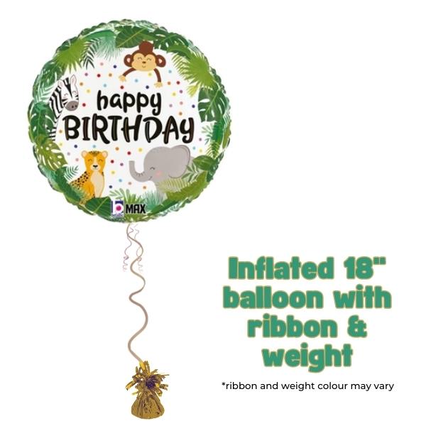 18" Happy Birthday Jungle Foil Balloon