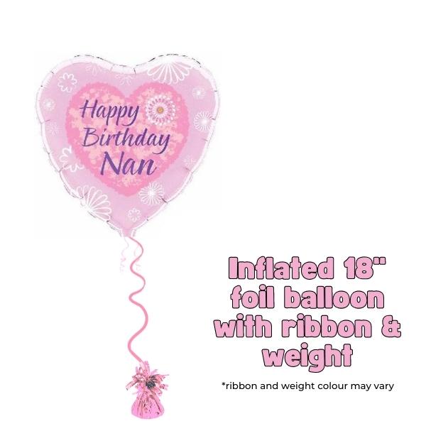 18" Happy Birthday Nan Foil Balloon