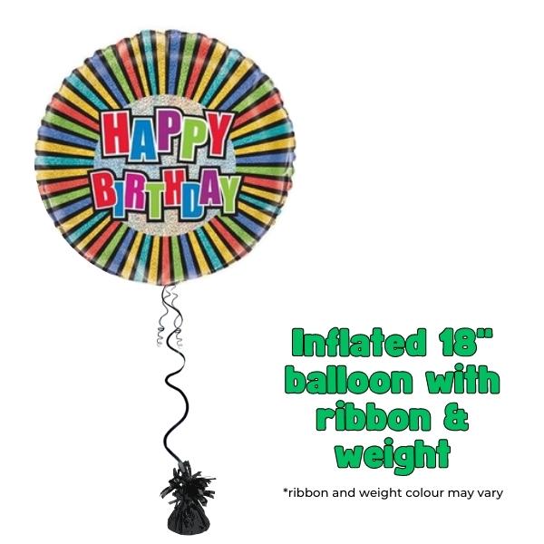 18" Happy Birthday Prism Foil Balloon