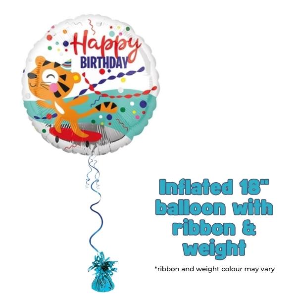 18" Happy birthday Tiger Foil Balloon