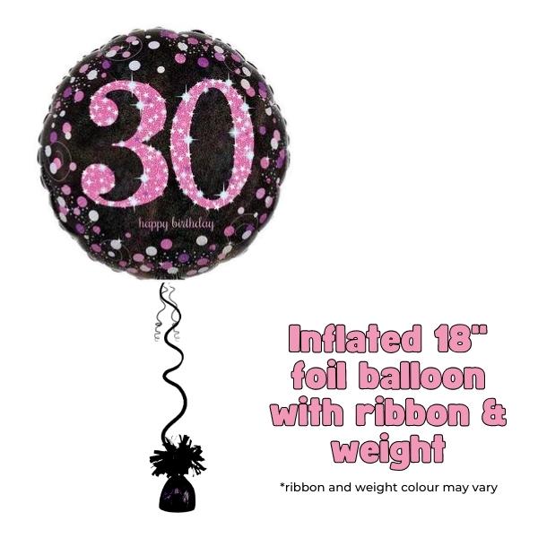 18" Pink Celebration 30th Birthday Foil Balloon