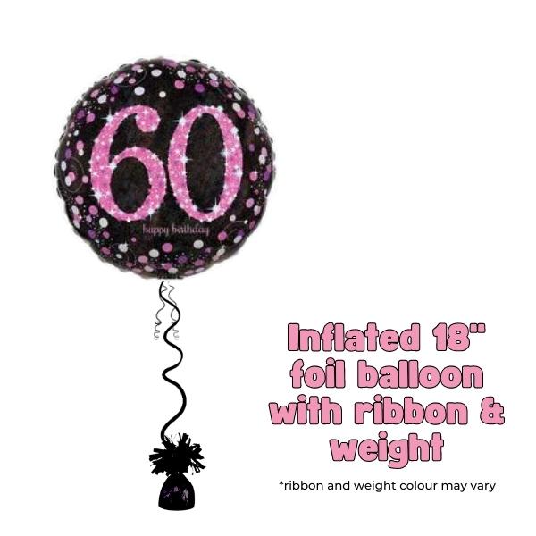 18" Pink Celebration 60th Birthday Foil Balloon