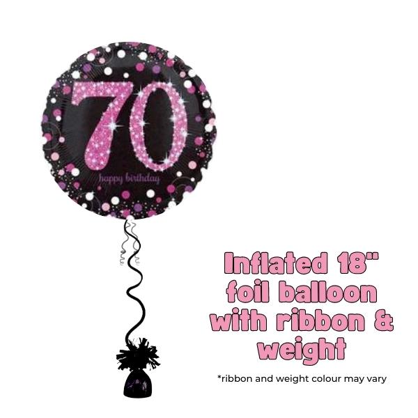 18" Pink Celebration 70th Birthday Foil Balloon