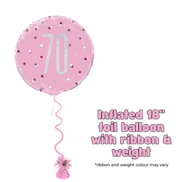 18" Pink Glitz Happy 70th Birthday Foil Balloon