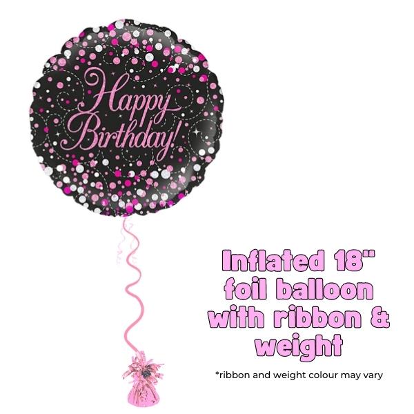 18" Pink Sparkling Fizz Birthday Foil Balloon