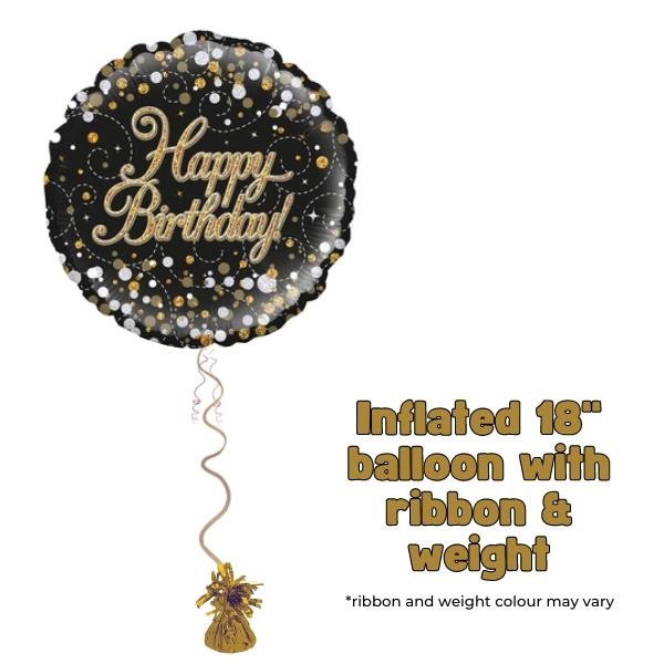 18" Sparkling Fizz Happy Birthday Foil Balloon