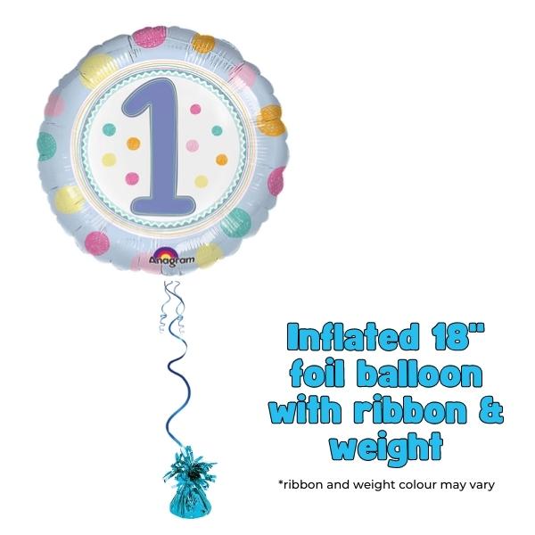 18" Spot On 1st Birthday Foil Balloons