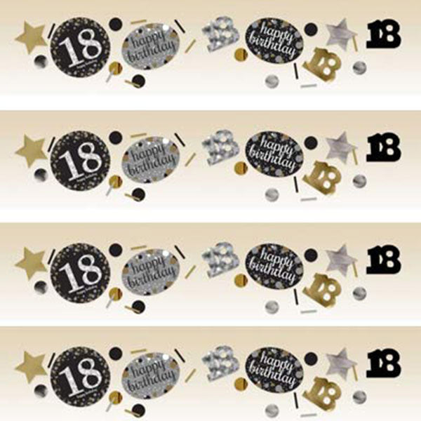 Gold Celebration 18th Happy Birthday Confetti 3pk