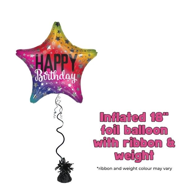 18" Rainbow Star Birthday Foil Balloon