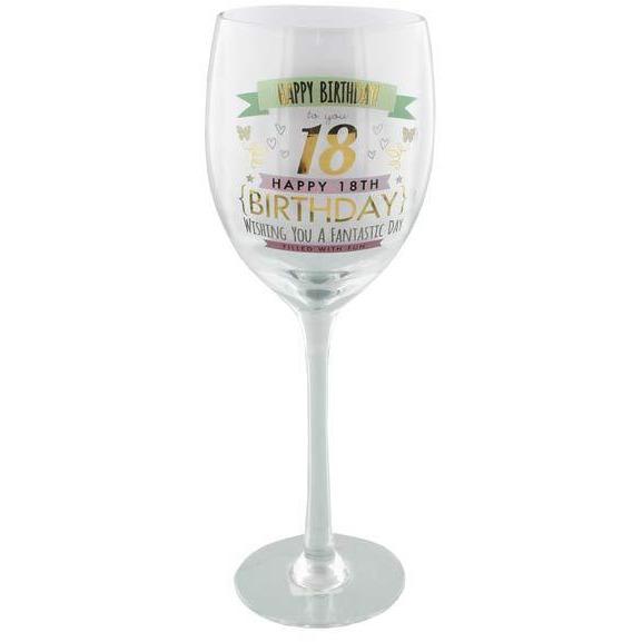 18th Birthday Girl Wine Glass