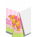 1st Birthday Girl Bear Plastic Tablecover