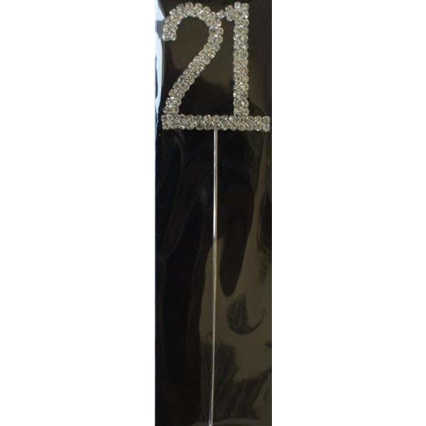21 Diamante Number Cake Picks
