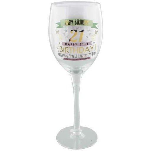 21st Birthday Girl Wine Glass