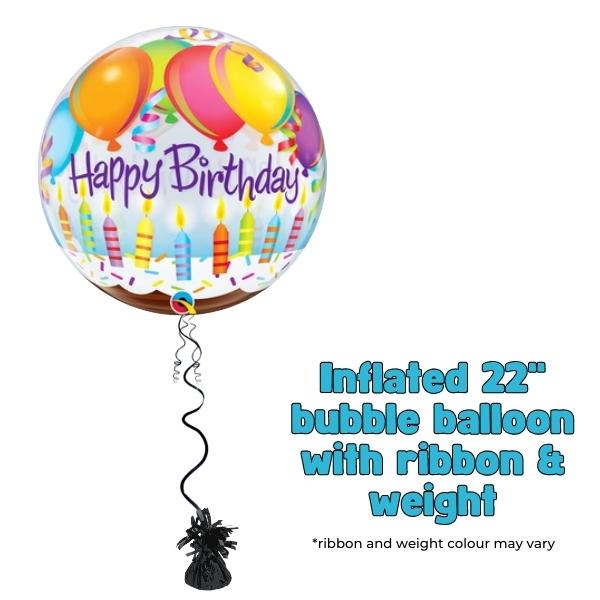 22" Birthday Balloons & Candles Bubble Balloon