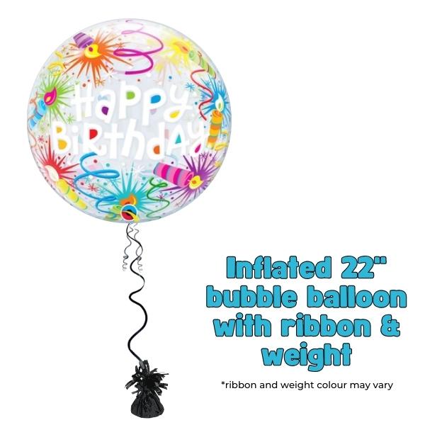 22" Lit Candles Birthday Bubble Balloon