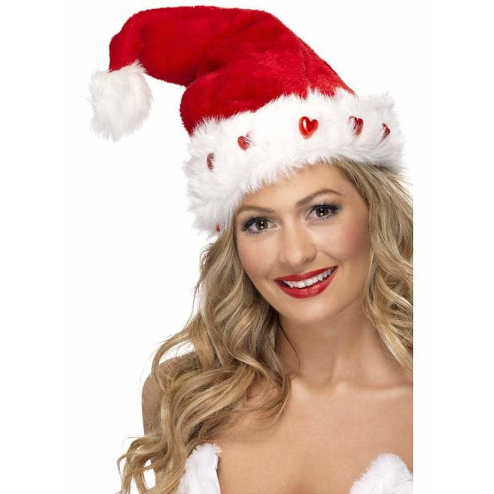 Light Up Heart Santa Hat