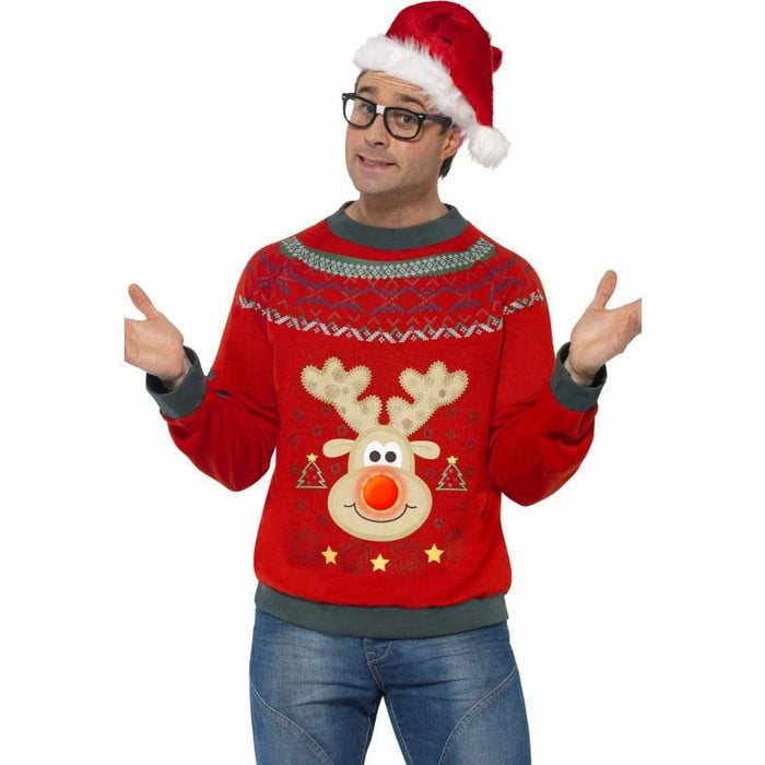 Reindeer Light Up Christmas Jumper