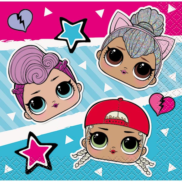 LOL Doll Beverage Paper Napkins 16pk