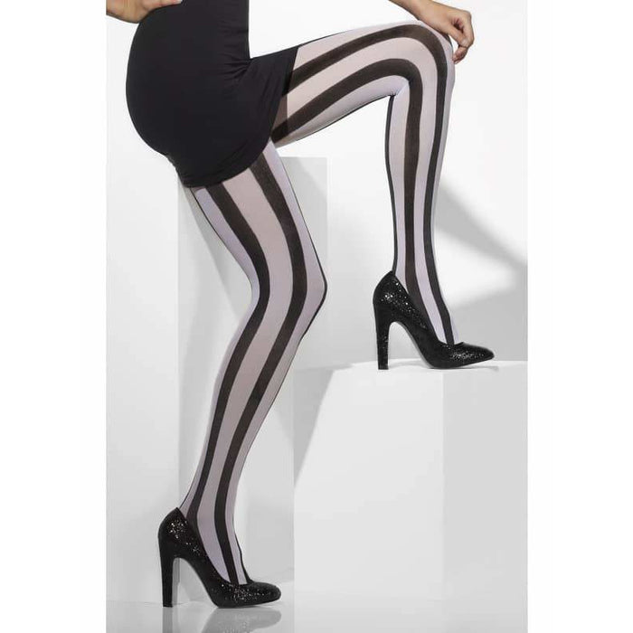 Vertical Stripes Opaque Tights