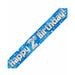 2nd Birthday Blue Holographic Banner