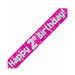 2nd Birthday Pink Holographic Banner