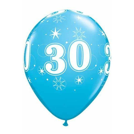 30 Robins Egg Blue Sparkles Latex Balloons 25ct