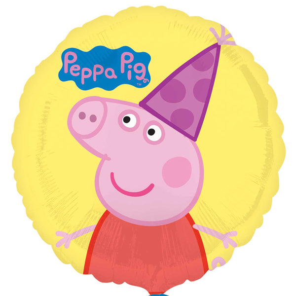 18" Peppa Pig Party Hat Foil Balloon