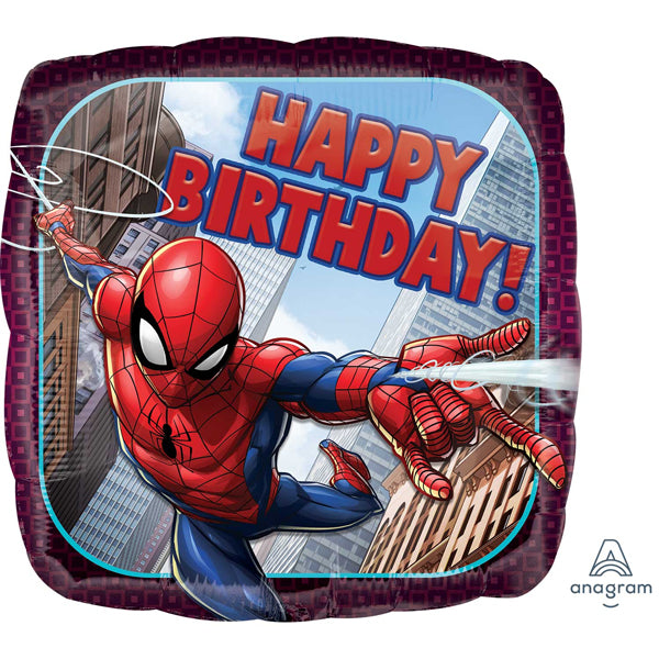 18" Spiderman Happy Birthday Foil Balloon