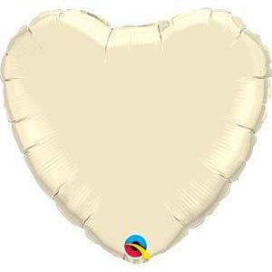 36" Pearl Ivory Heart Foil Balloon