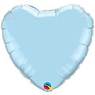 36" Pearl Light Blue Heart Foil Balloon