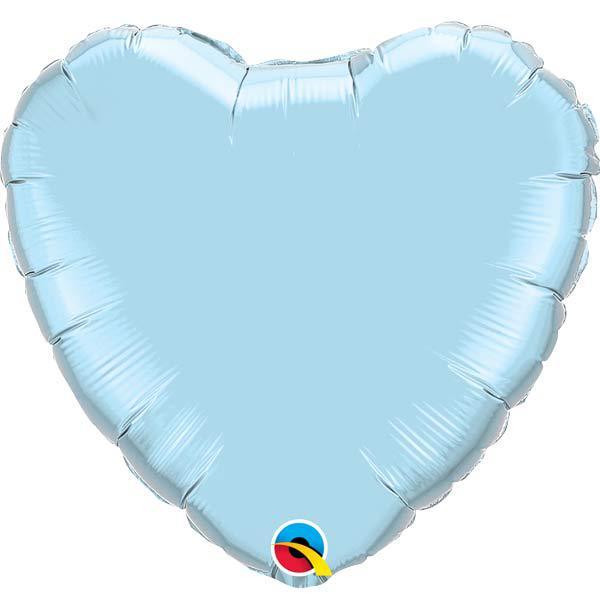 36" Pearl Light Blue Heart Foil Balloon