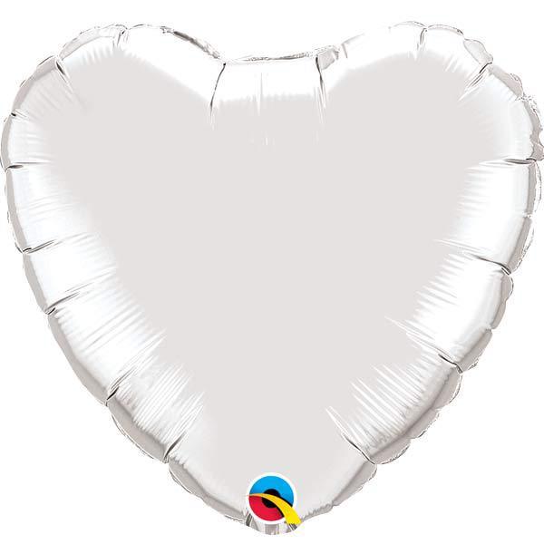 36" Silver Heart Foil Balloon