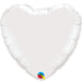 36" White Heart Foil Balloon