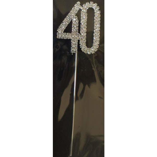 40 Diamante Number Cake Picks