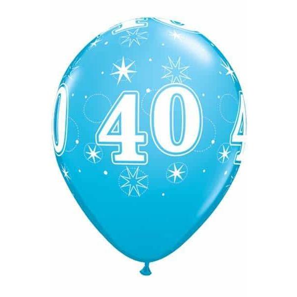 40 Robins Egg Blue Sparkles Latex Balloons 25ct