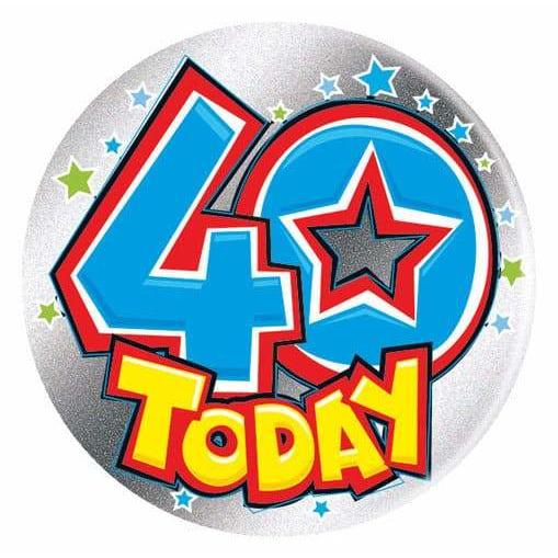 40 Today Silver Holographic Big Badge