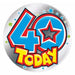 40 Today Silver Holographic Big Badge