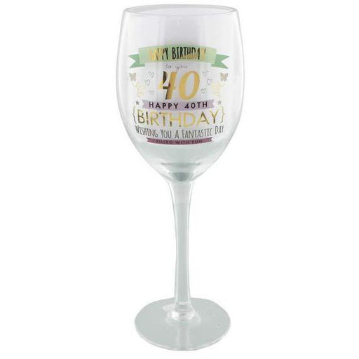 40th Birthday Girl Wine Glass