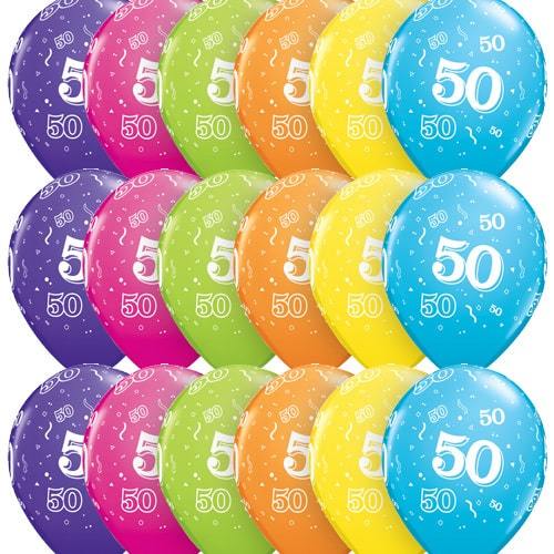 50 Around Tropical Latex Balloons x25