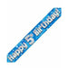5th Birthday Blue Holographic Banner