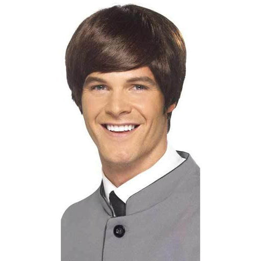 60s Brown Short Male Mod Wig