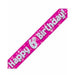 6th Birthday Pink Holographic Banner