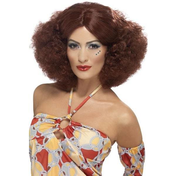 70s Auburn Afro Wigs With Middle Parting